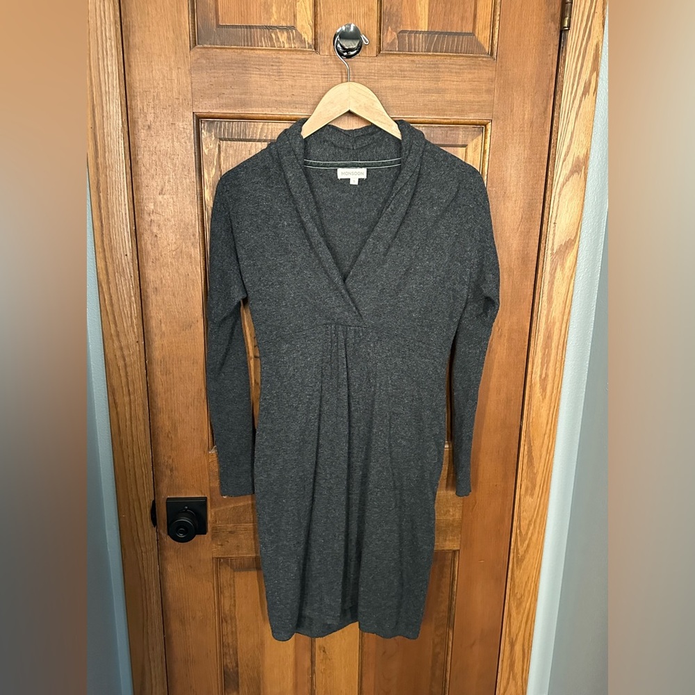 Monsoon‎ Sweater Dress Size Small Gray Cozy Office Party Preppy Fall Winter